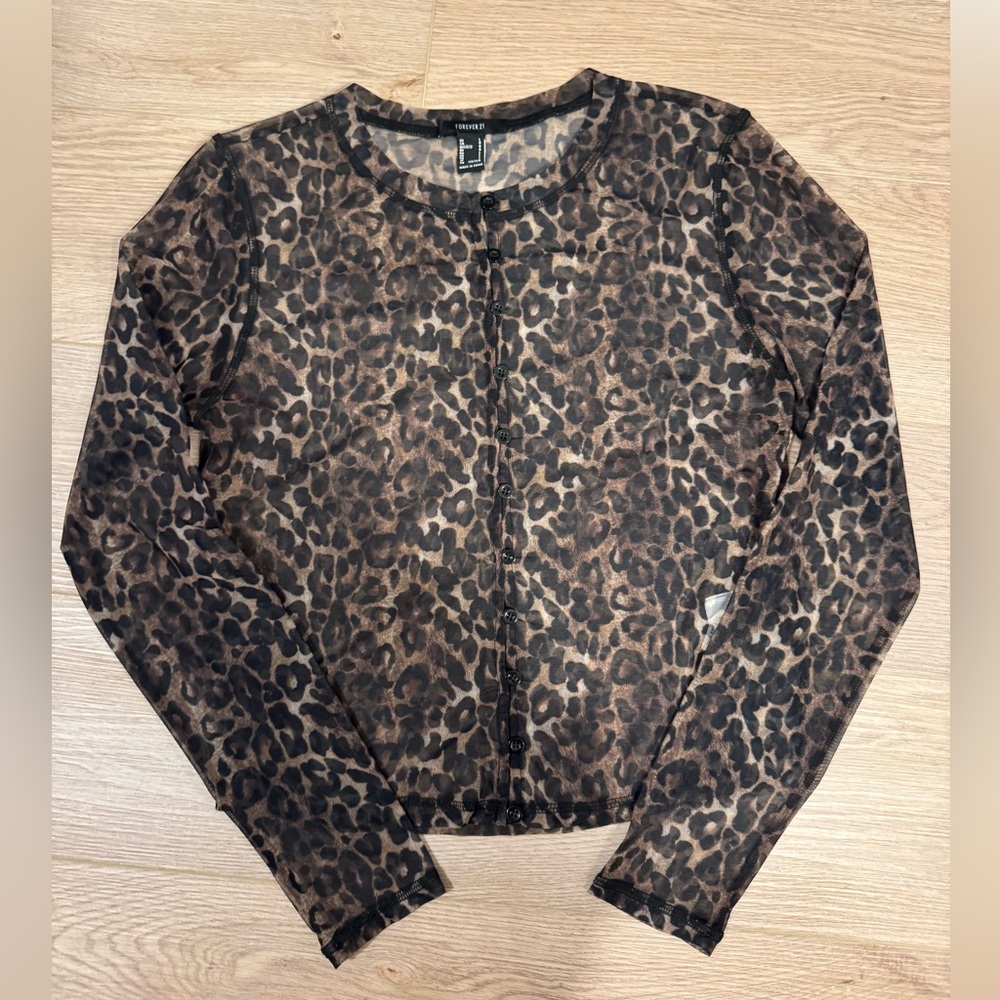 Sheer cheetah cardigan
